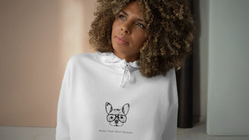 woman wearing a ProjecTee hoodie