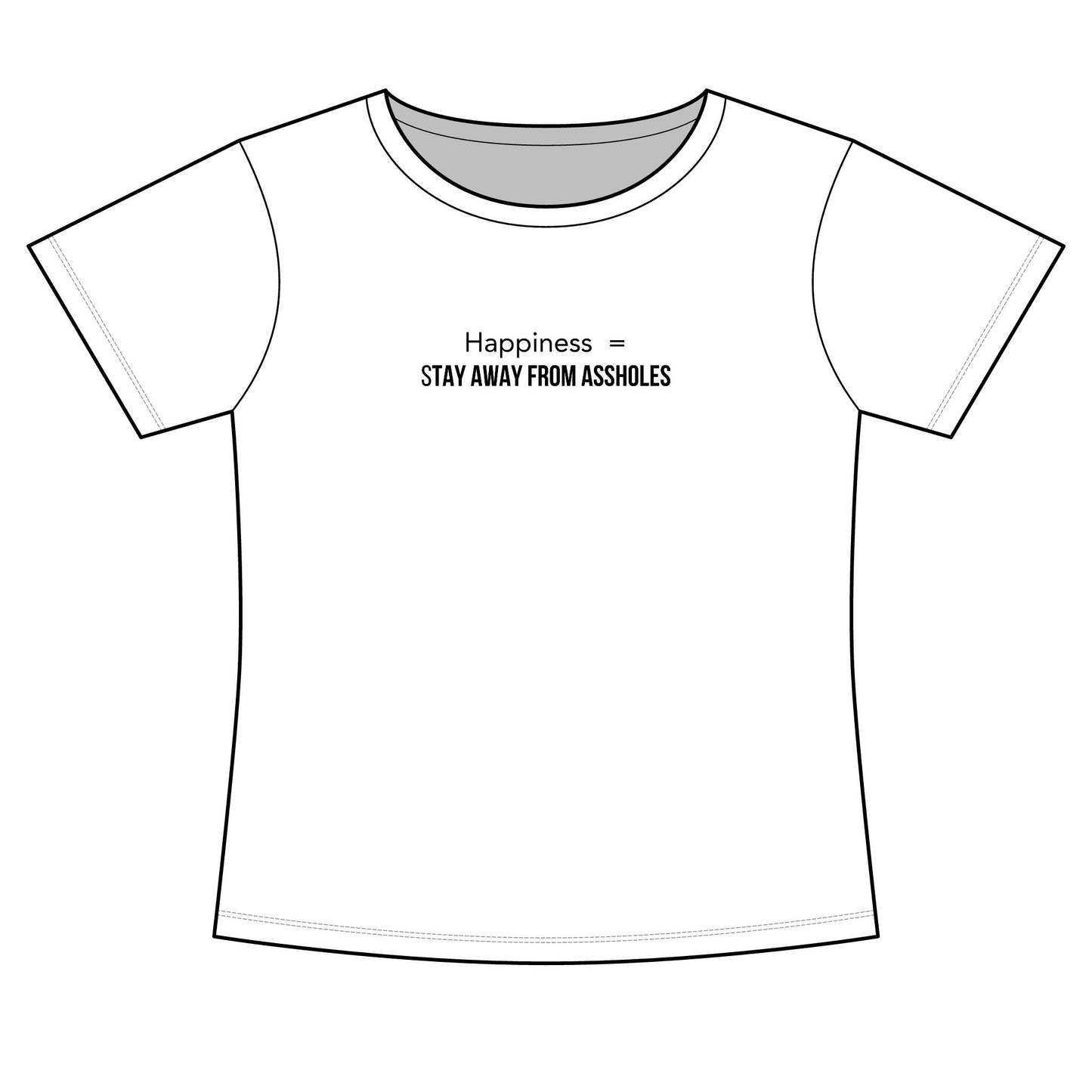 Happiness = Stay Away From Assholes Women's Tee