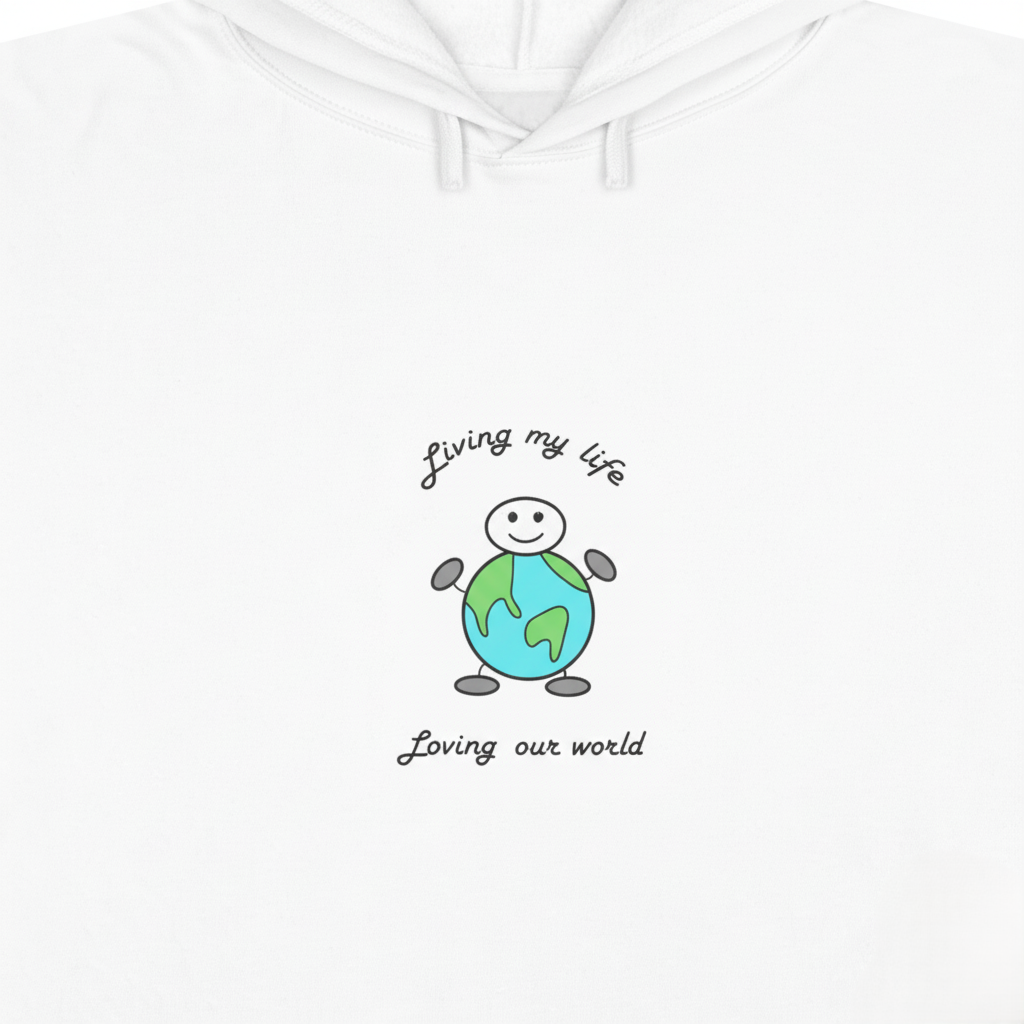Living My Life   Loving Our World  Women's Crop Hoodie