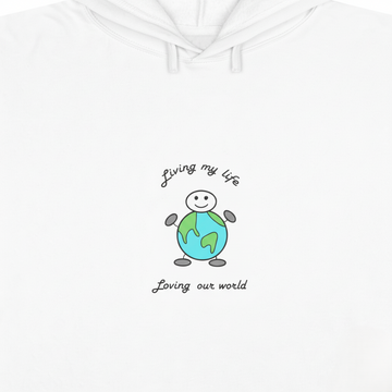 Living My Life   Loving Our World  Women's Crop Hoodie