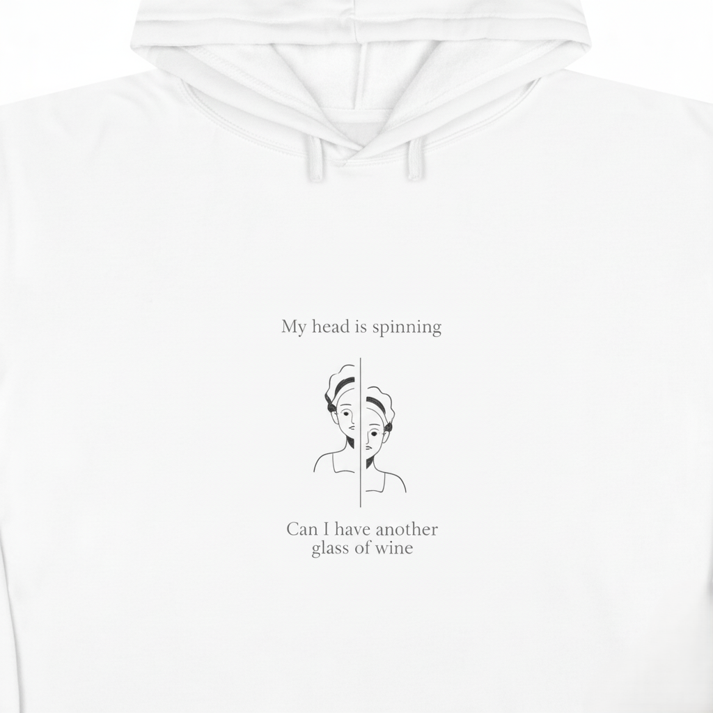 My head is spinning  Can I have another glass of wine  Women's Crop Hoodie