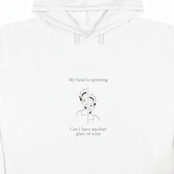 My head is spinning  Can I have another glass of wine  Women's Crop Hoodie