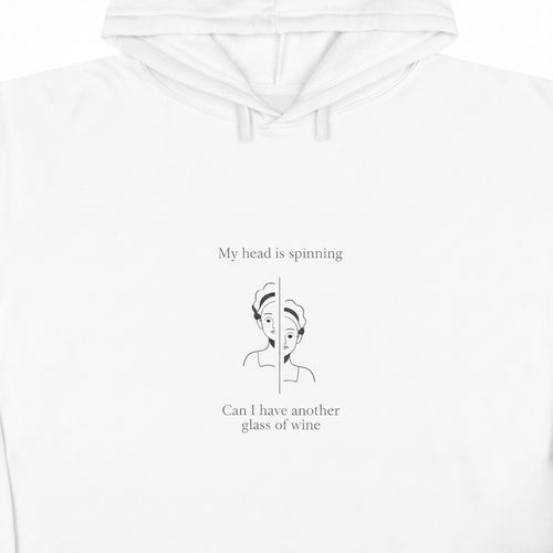 My head is spinning  Can I have another glass of wine  Women's Crop Hoodie