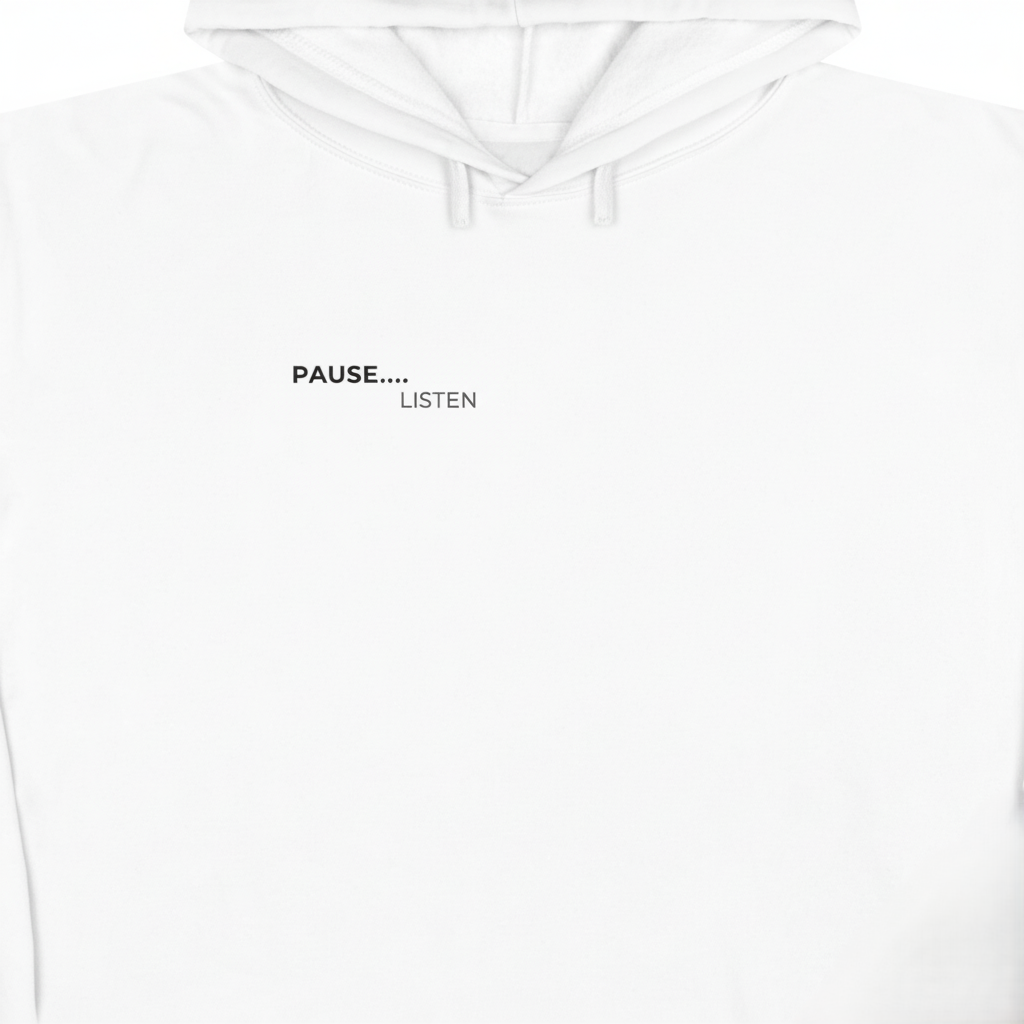 Pause.....  Listen     Women's Crop Hoodie