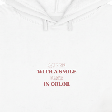 SLEEP WITH A SMILE   DREAM IN COLOR  Women's Crop Hoodie