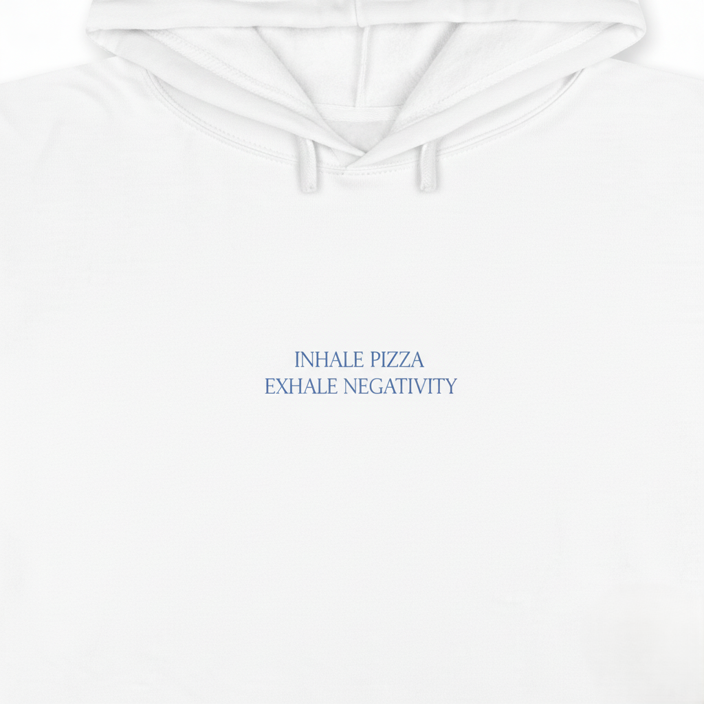 INHALE PIZZA EXHALE NEGATIVITY  Women's Crop Hoodie