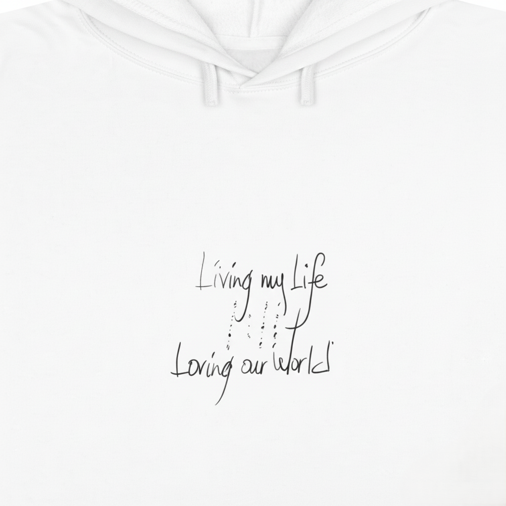 Living my Life  Loving our World  Women's Crop Hoodie