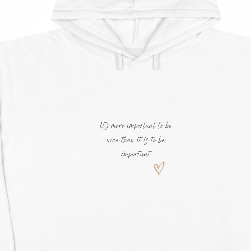 It's more important to be nice then it is to be important   Women's Crop Hoodie