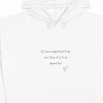 It's more important to be nice then it is to be important   Women's Crop Hoodie