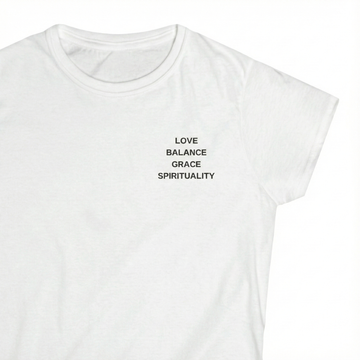 Love, Balance, Grace, Spirituality Women's Tee